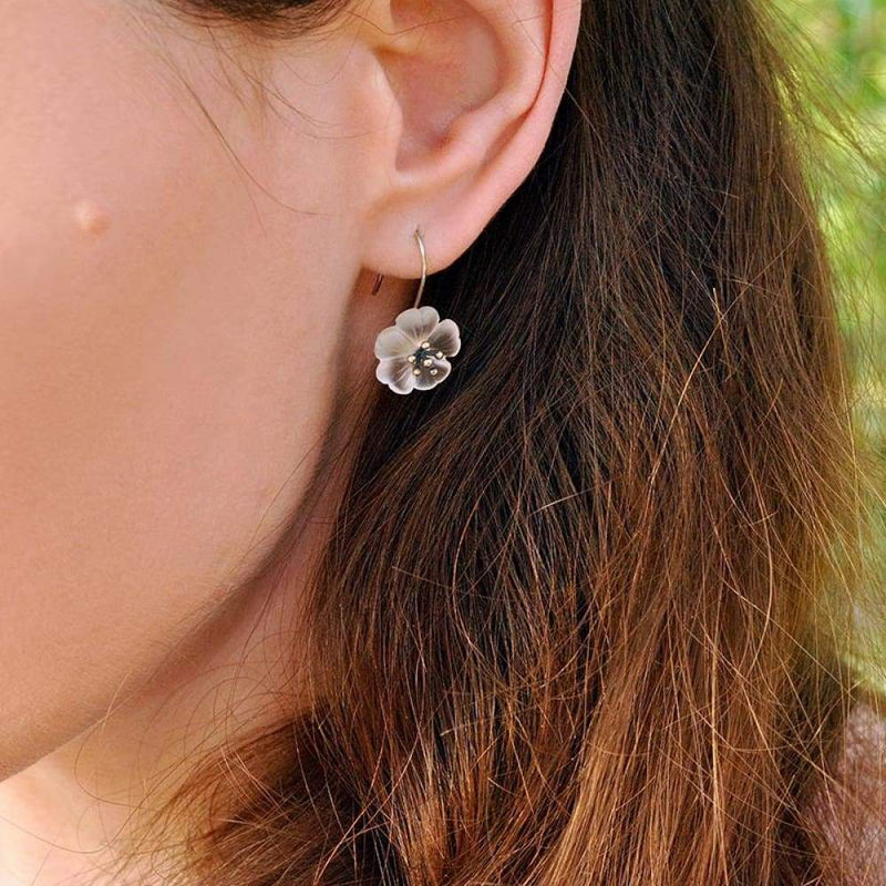 Van Cleef & Arpels Lotus openwork earrings mini model White gold, Diamond  VCARP0ZV00 – Coral Jewelry
